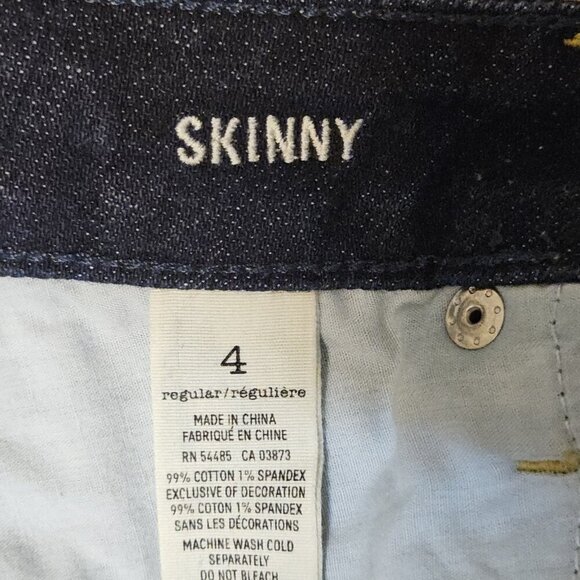American Eagle Denim Jeans Skinny Stretch size 4 Womens Dark Wash Low Rise Jean - Picture 6 of 7
